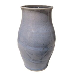 Vintage Handmade Light Blue Pottery‎ Vase Signed by artist. One of a Kind!